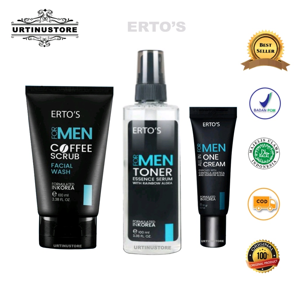 Ertos For Men 3in1 ( Coffe Facial Wash, MenToner, All One Cream)-7