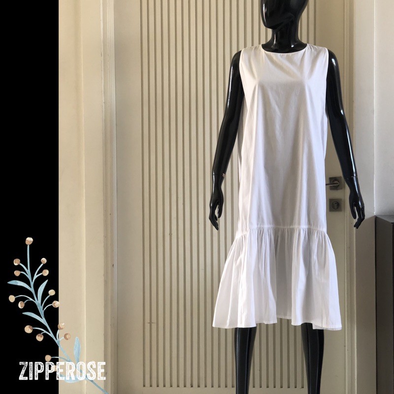 NUNA THE LABEL White Loose Midi dress #0287