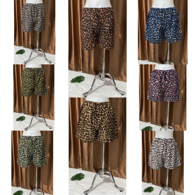 Celana Pendek Kulot motif Leopard Bali