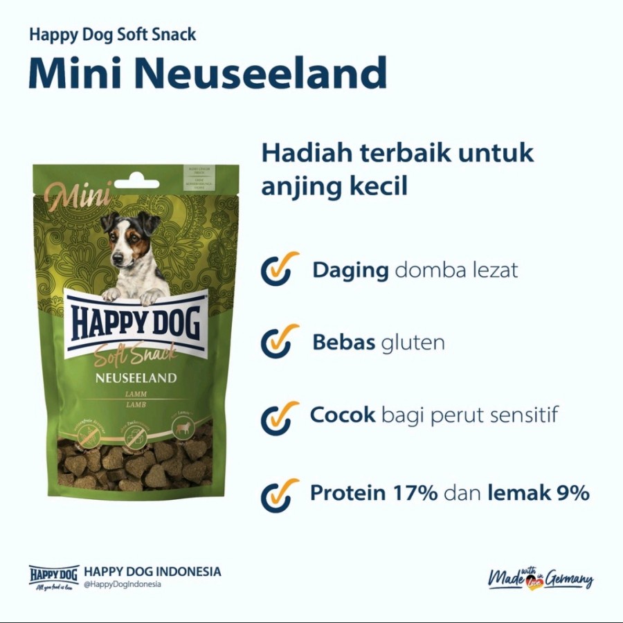 Happy Dog Soft Snack 100gr Mini Snack Sensible Snack Camilan Anjing