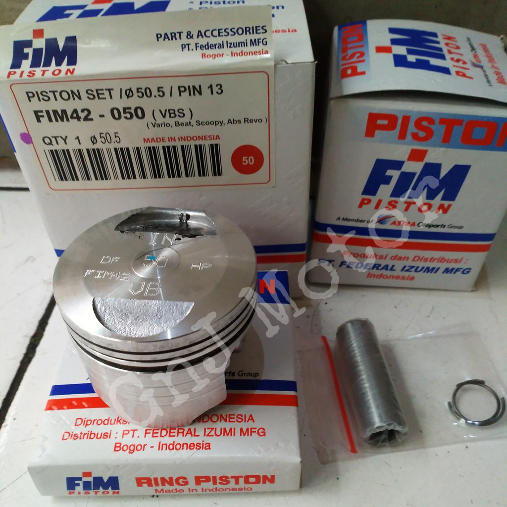 Piston kit FIM Blade - Beat - Vario 110 - Revo karbu Dia. 50 50.25 50.5 50.75 51 51.5 52 mm Pen Pin 13-2