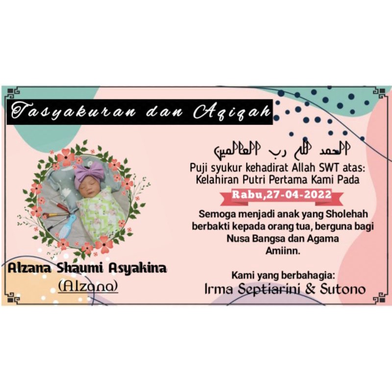 KERTAS AQIQAH/TASYAKURAN/NAMA BAYI/PEMBERIAN NAMA BAYI MODERN AESTHETIC