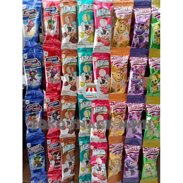 

Milkita Hanger Jagoan Neon Cola Candy Defanty Split Blaster Pop Permen Lolipop isi 10