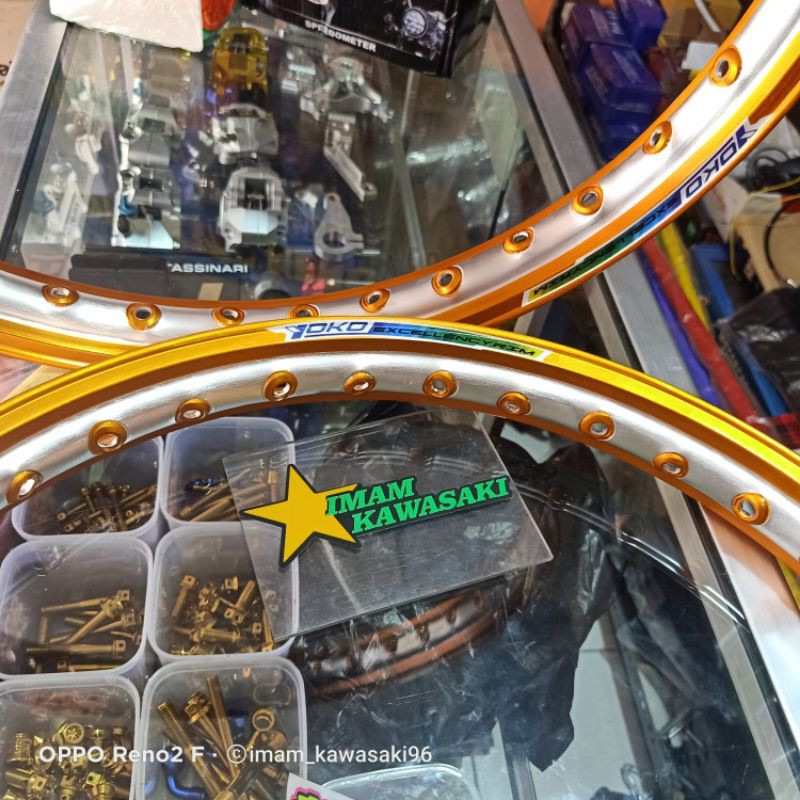 ring aloy VELG Yoko TWO TONE gold silver set 1.40 x 17