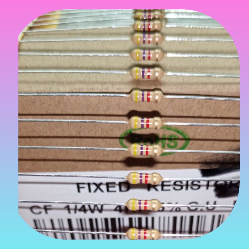 10PCS RESISTOR 1/4 SEPEREMPAT WATT 5% CARBON FILM TAIWAN KAKI TEBAL TIDAK NEMPEL MAGNET P1