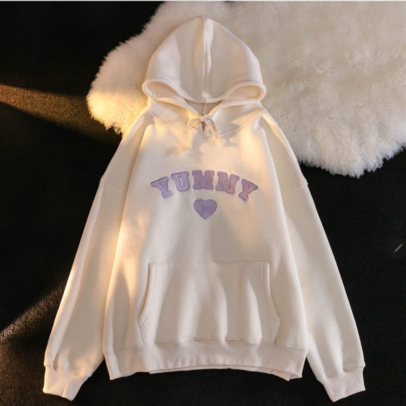 BORDIER ✔ YUMMY Love Sweater Hoodie | Sweater Wanita Bordier Size M.L.XL | Korean Style Oversize