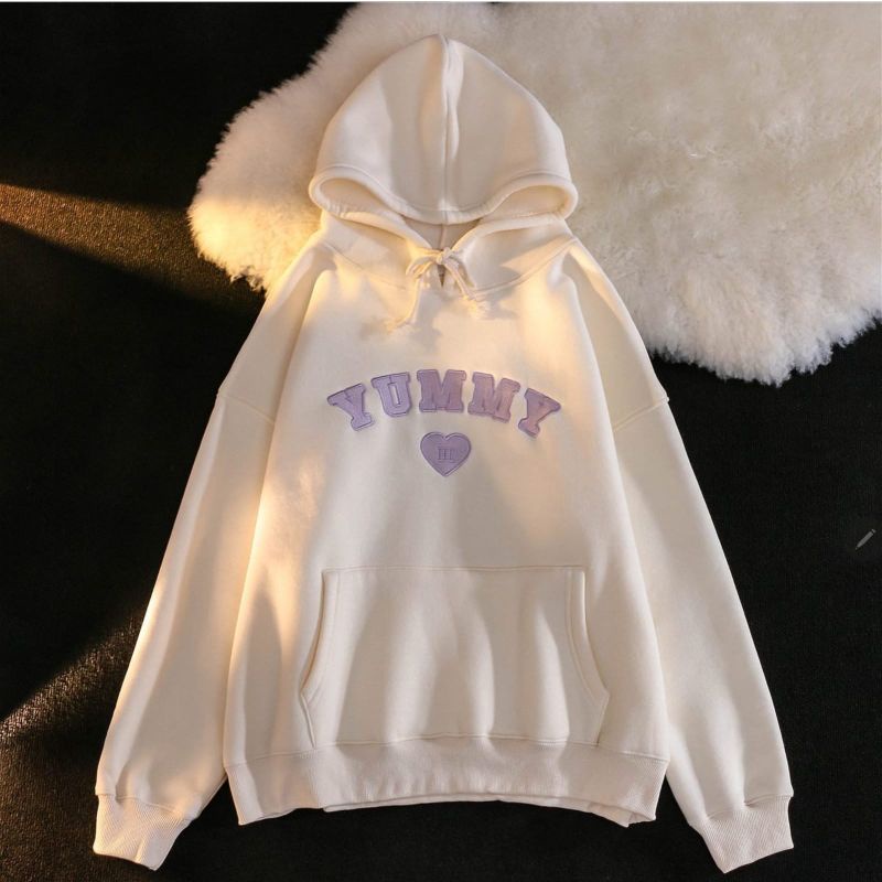 BORDIER ✔ YUMMY LOVE HOODIE OVERSIZE | SWEATER HOODIE WANITA OVERSIZE SIZE M.L.XL | SWEATSHIRT SWEATER