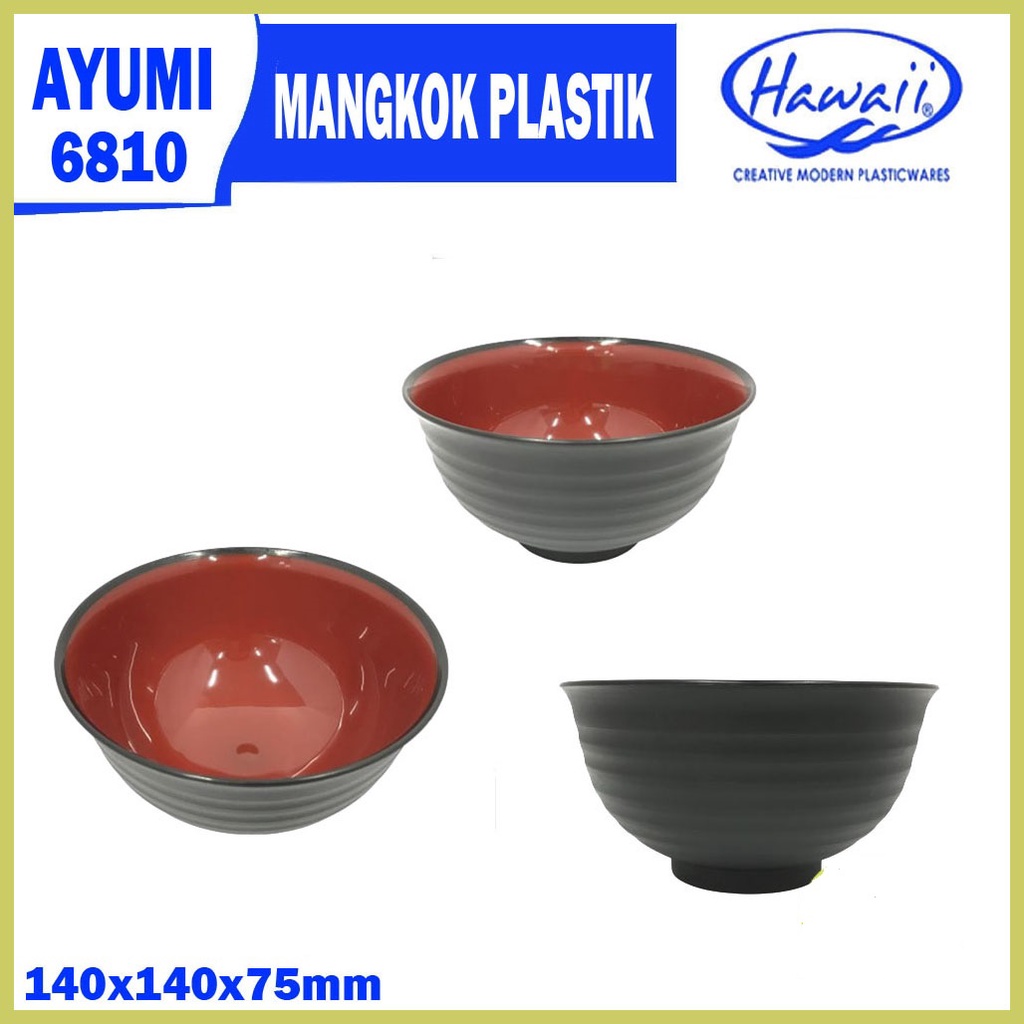 Mangkok Plastik Ramen Jepang Ayumi 6810 by Hawaii / Mangkuk