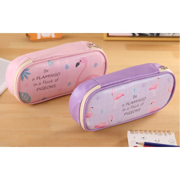 Tempat Pensil Jumbo FLAMINGO / Tempat Alat Tulis Besar Flamingo / Tepak Pensil Motif Flamingo Unik