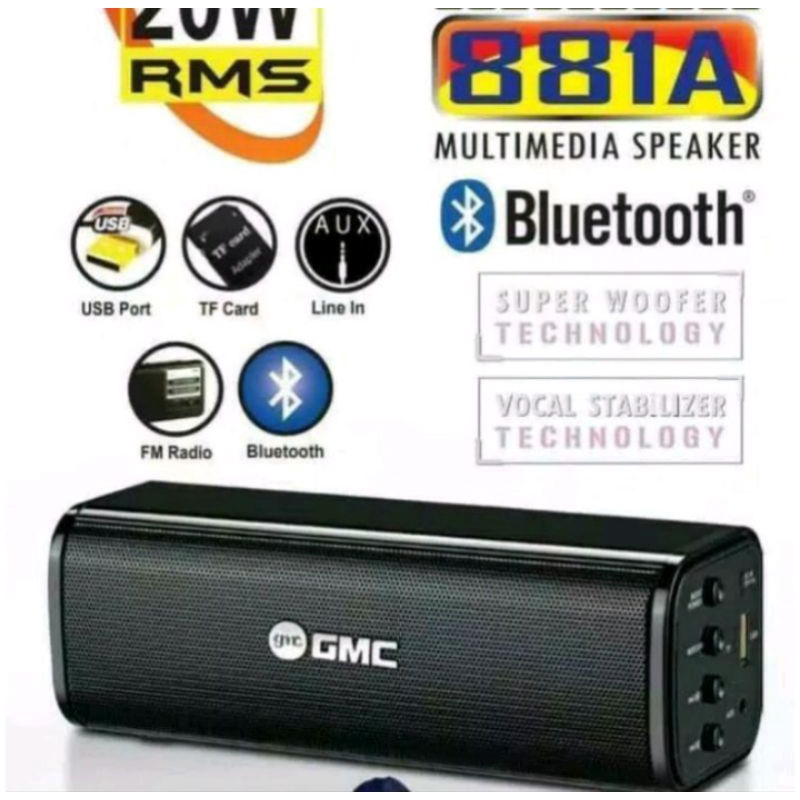 Speaker Bluetooth GMC-881A Super Bass Sobwoofer Aktif Speaker Portebel