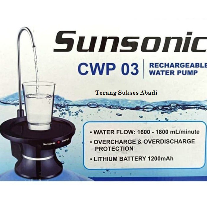 Pompa Galon Air Duduk Otomatis Portable Sunsonic CWP 03 