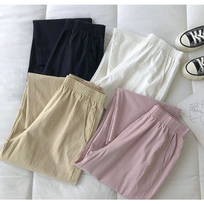 PAKAIAN WANITA YAZHE PANTS CELANA PANJANG COTTON LINEN PREMIUM