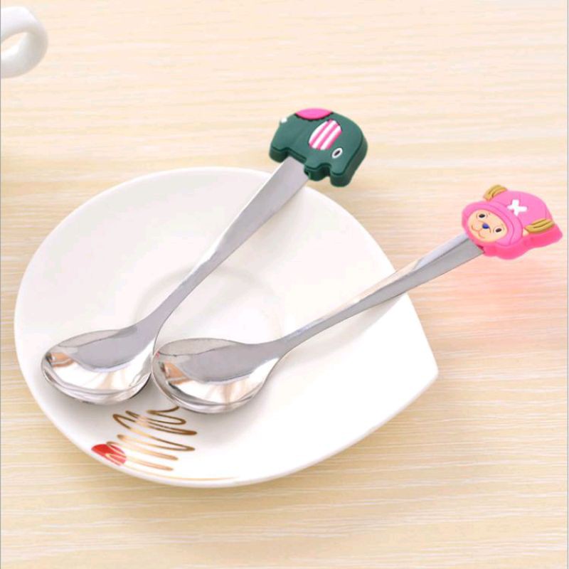 Sendok teh mini karakter sendok kecil kartun tea spoon stainless steel sendok anak motif kartun peralatan makan anak