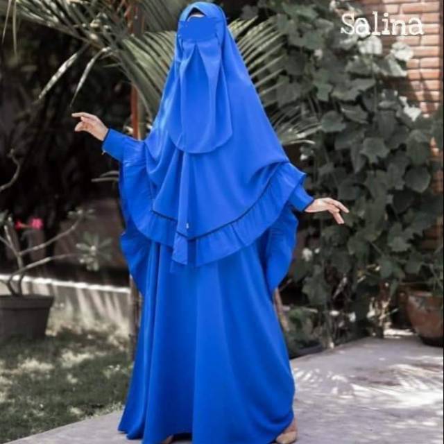 Salina set gamis syari khimar rempel by Albani Corner
