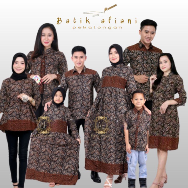 Batik Couple Keluarga Sania Ruffle Ori Ndoro Jowi Dnt Mataram