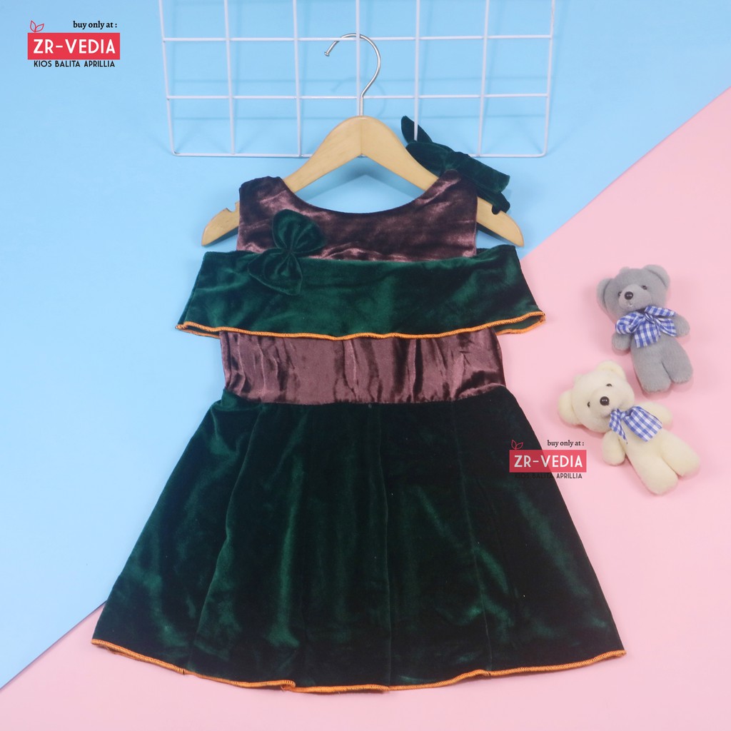 Dress Rachel uk 1-2 Tahun / Dres Kensi Gaun Baju Pesta Anak Perempuan Pakaian Export Quality