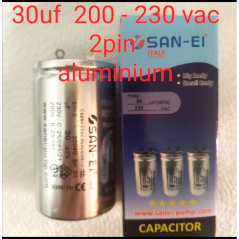 KAPASITOR 30 UF MFD 30UF 230 200 VAC ALUMUNIUM POMPA AIR