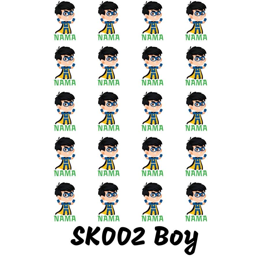 

Sticker Nama Cutting Label Waterproof Tahan Air Hero 02 (SK002)