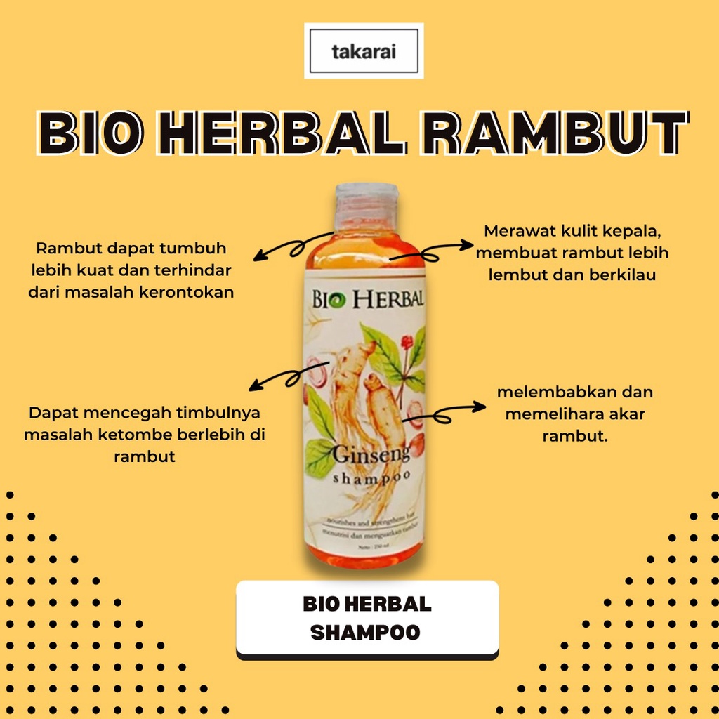 [COD] Shampo Menumbuhkan dan Mengobati Rontok dalam 14 hari Ginseng Korea | Bio Herbal Shampo BPOM 250 ml