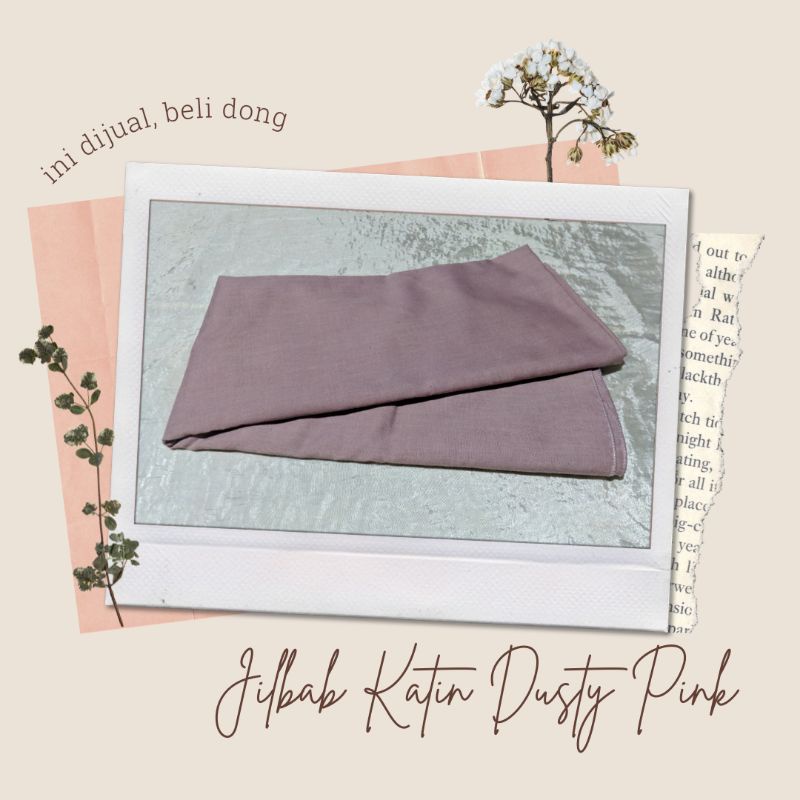 Jilbab Segi Empat Katun  Dusty Pink Preloved