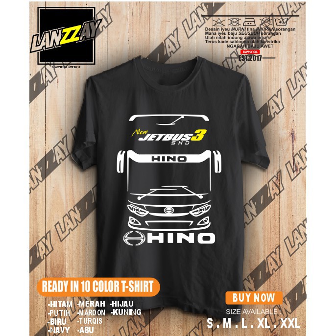 original KAOS BAJU JETBUS SHD 3 HINO BISMANIA COMMUNITY BIS BUS - LANZZAY concept -mitra