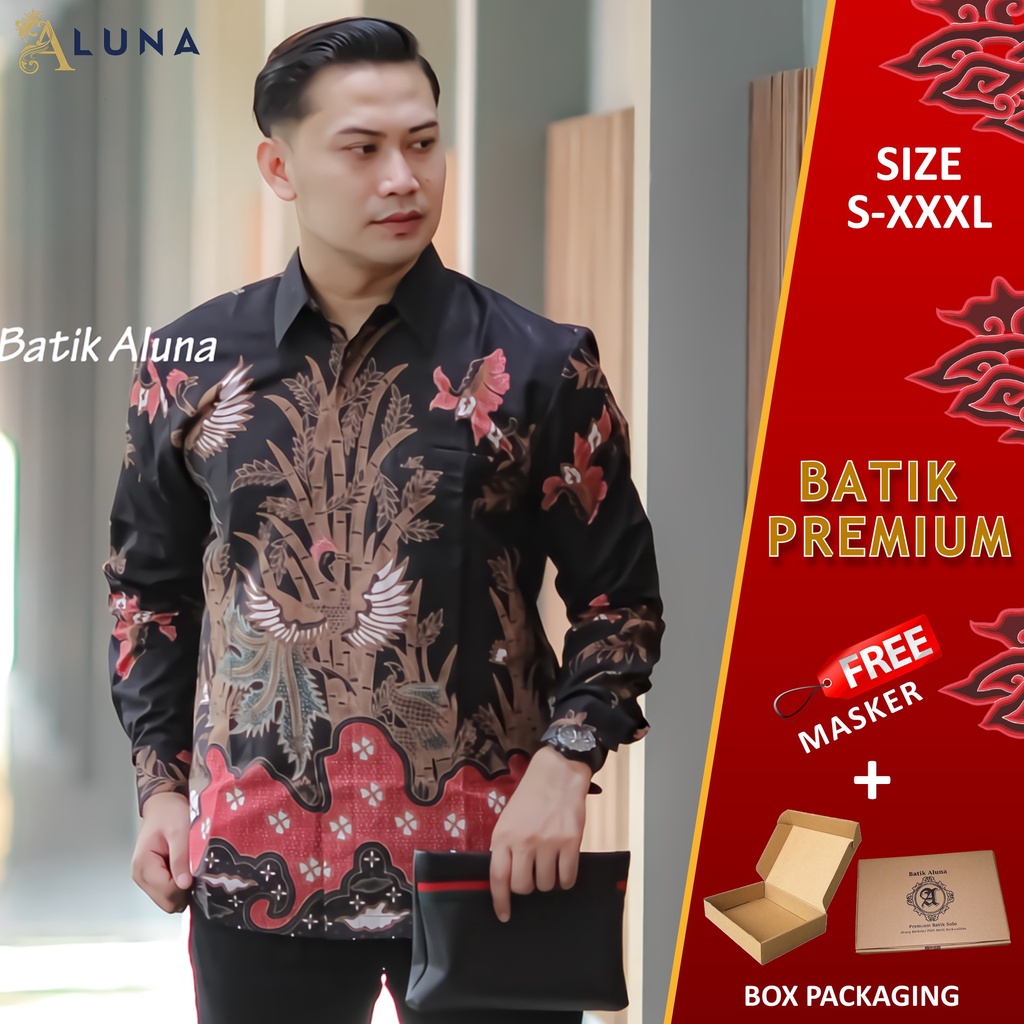 KEMEJA BATIK PRIA PREMIUM LENGAN PANJANG REGULAR BATIK ALUNA PCW 021