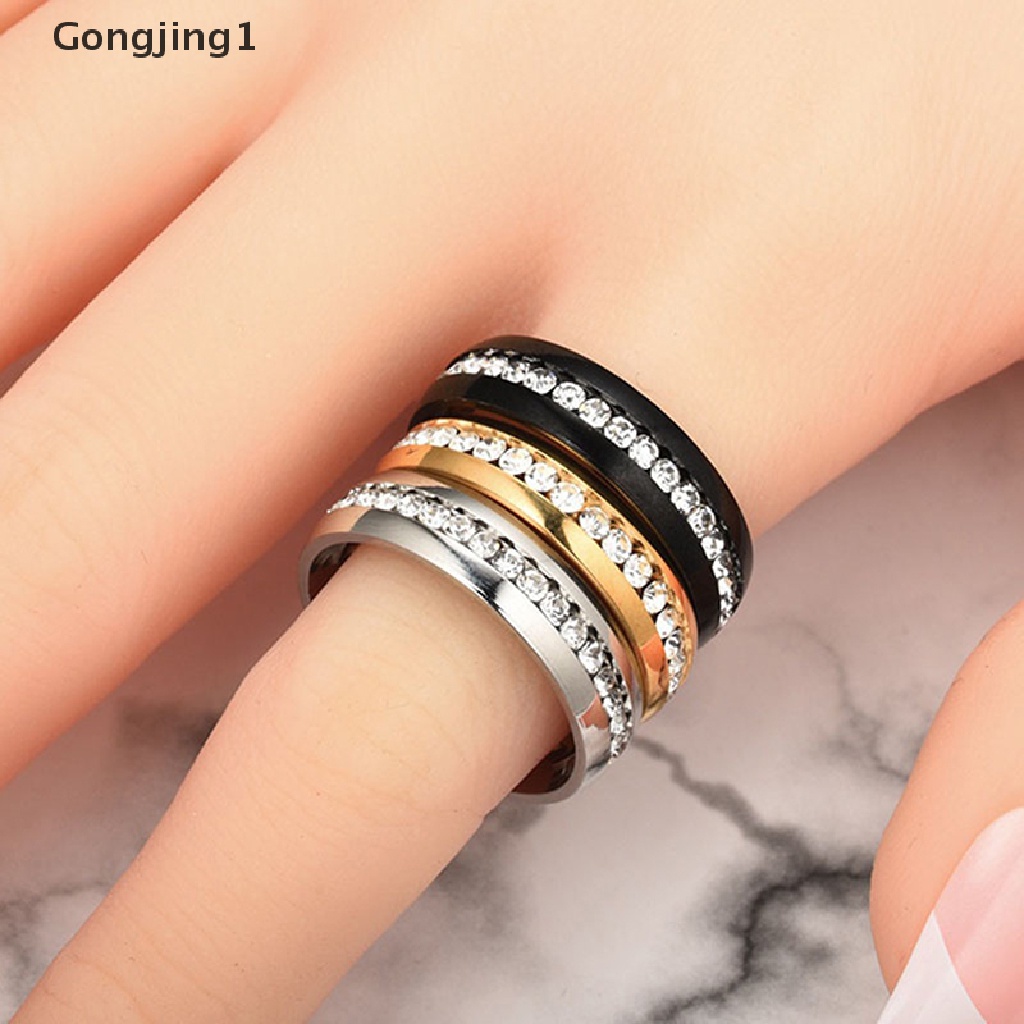 Gongjing1 Cincin Magnetik Aksen Kristal Untuk Kesehatan / Menurunkan Berat Badan