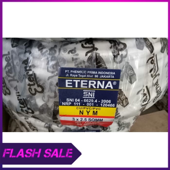 KABEL ETERNA NYM 3x2 5   KABEL LISTRIK ETERNA NYM 3x2 5  PER ROLL 50 M