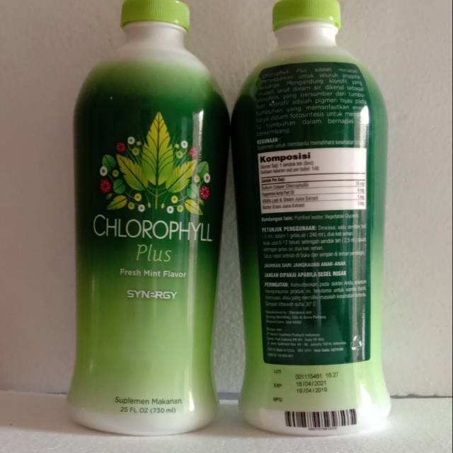 Chlorophyll plus fresh mint flavour synergy suplemen makanan 730ml