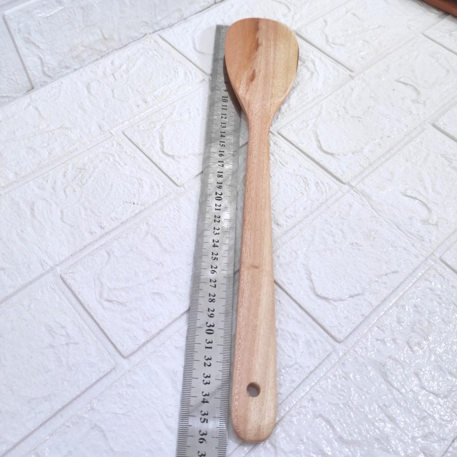 spatula sodet sutil kayu panjang 36 cm bahan super premium ujung bulat