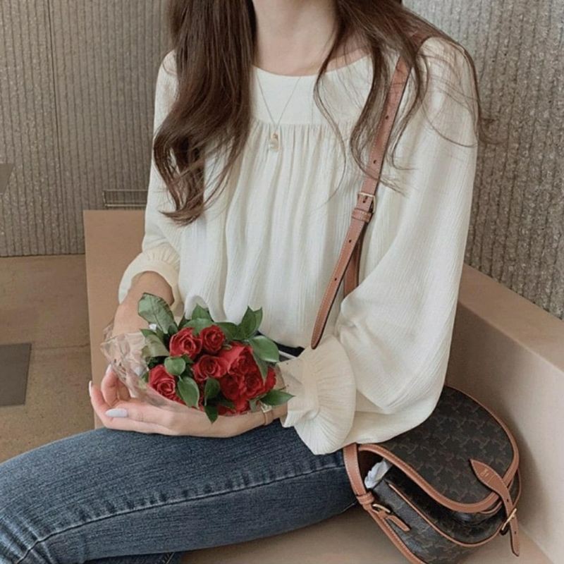 Chana Blouse Atasan Wanita Korean Style Crinkle Import