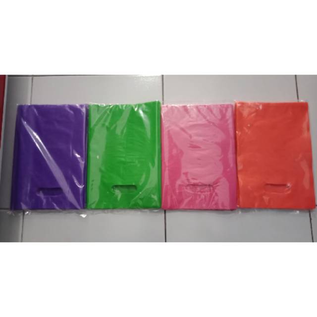 Kantong Tas Plastik HD Plong 15x22 Shopping Bag Online Warna Warni