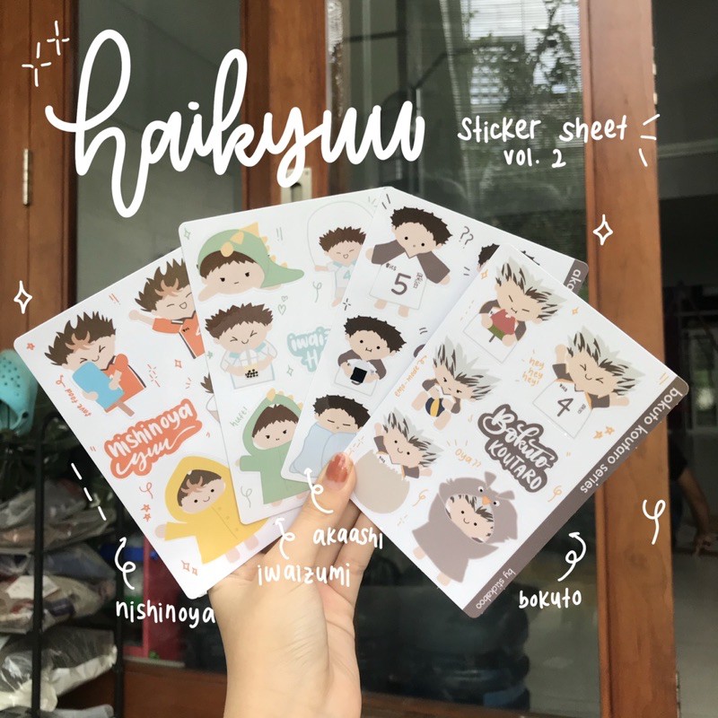 Haikyuu Sticker Sheet Vol.2 — iwaizumi nishinoya akaashi bokuto iwa chan anime stiker stickaboo