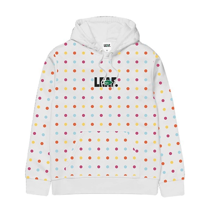 LEAF POLKA HOODIE - WHITE