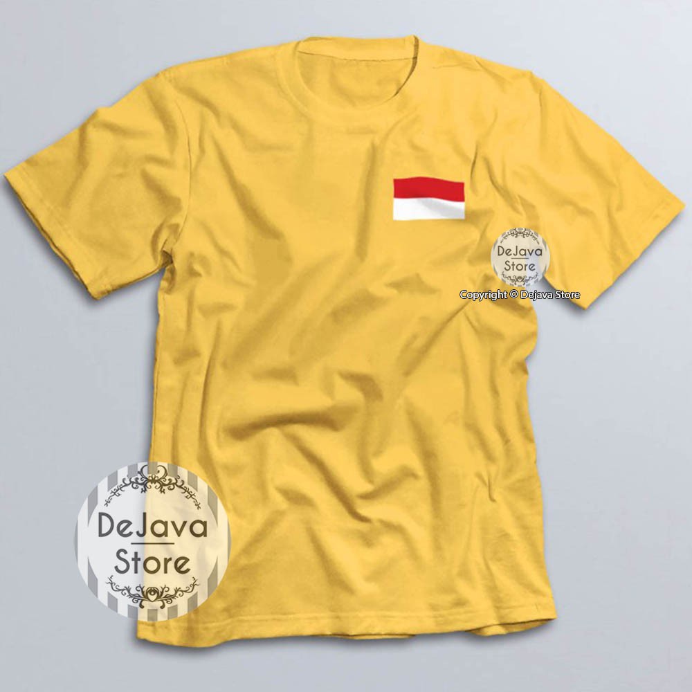 Kaos Distro Indonesia Bendera Dada Baju Kemerdekaan Agustus Cotton Combed 30s Unisex Premium | 1599-7