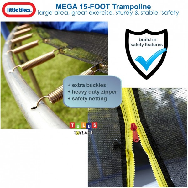 Little Tikes Mega 15 Foot Trampoline Trampolin besar 15 FT Playground Outdoor Olahraga Anak