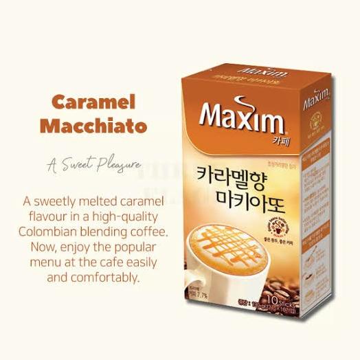 

[isi 10 Pcs] PREMIUM Maxim Coffee Caramel Macchiato - Kopi Korea