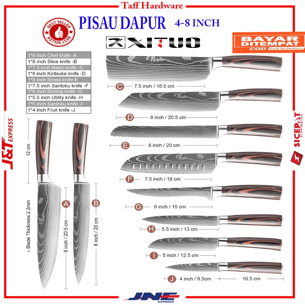 Pisau Dapur Terbaik Baja  Super Paling Tajam  Baja Asli Stainless Anti Tumpul Import Terbaik Cina Mu