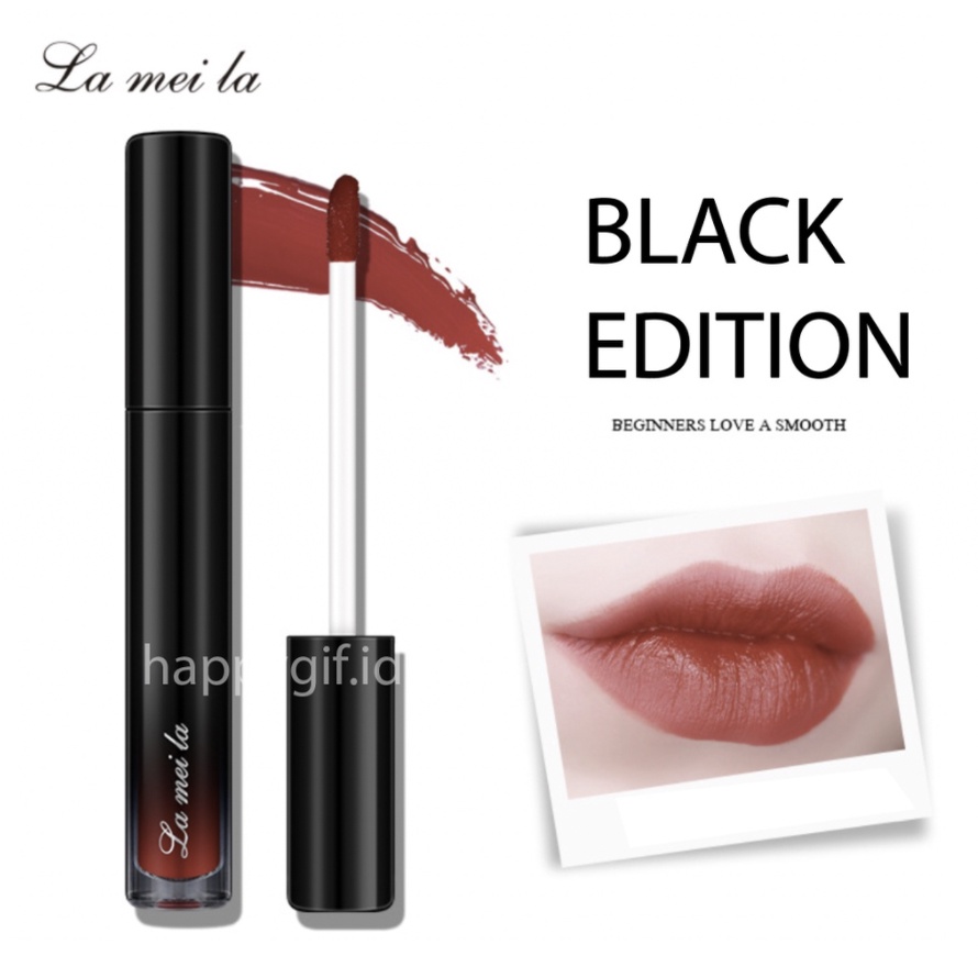 LAMEILA BLACK EDITION Lip Gloss Silky Misty Lipstick Pelembab Lip Glaze Lipstik Cair LA056