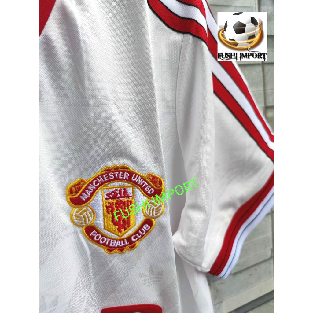 RETRO | Jersey Baju Bola MU Away Putih 1986 1987 Grade Ori