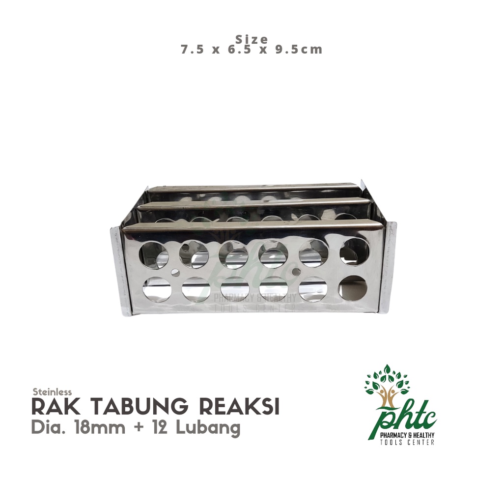 Rak Tabung Reaksi Stainless 12 Lubang 18mm