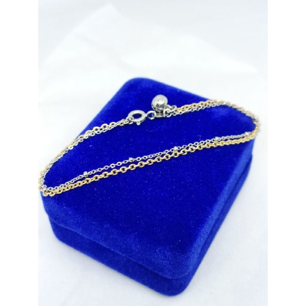 GELANG RANTAI JEDAR KOMBI NORI VENSY + 1 BEL / GELANG PERAK ASLI SILVER 925 LAPIS EMAS/ GELANG FASHION WANITA TERBARU