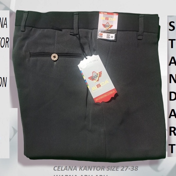 Celana Formal Pria Kerja Reguler Standar Kantor Bahan Kain Teflon Size 27 - 38 Murah Adem Nyaman