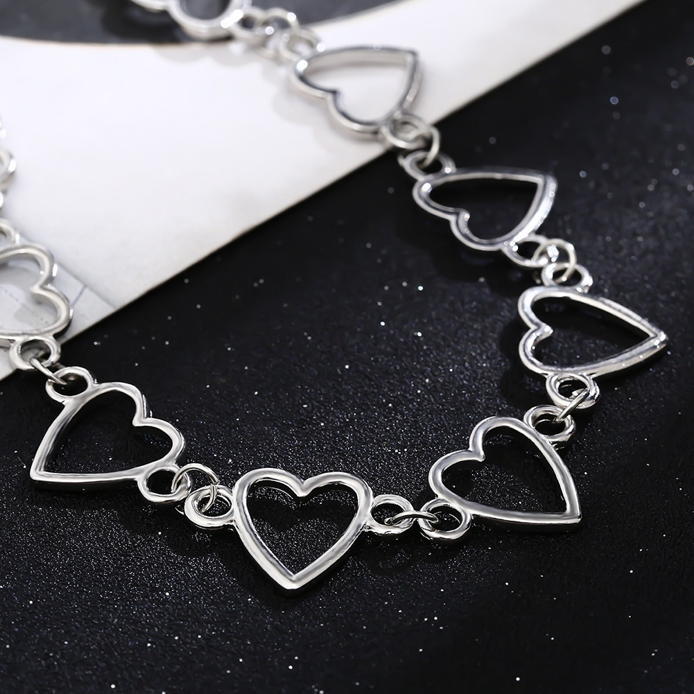 Hu Hu Hu Hu Hu Alat Bantu Pasang Kacamata♡ Kalung Choker Bahan Alloy Bentuk Hati Untuk Wanita