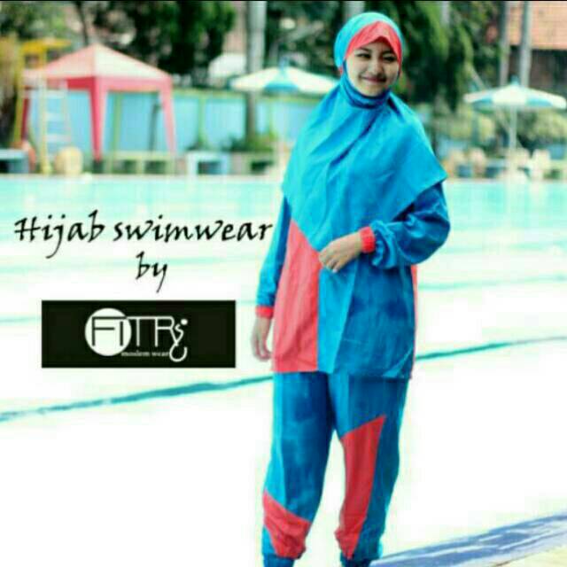 Baju renang muslimah parasut syari merk fitri, model 5 (jumpsuit overall)