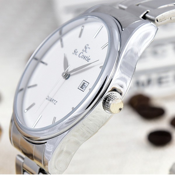 Jam Tangan Rantai Wanita Anti Air Tanggal - AF-AB28060B/SC28065A-L-TGL-Stainless Stell Band-4