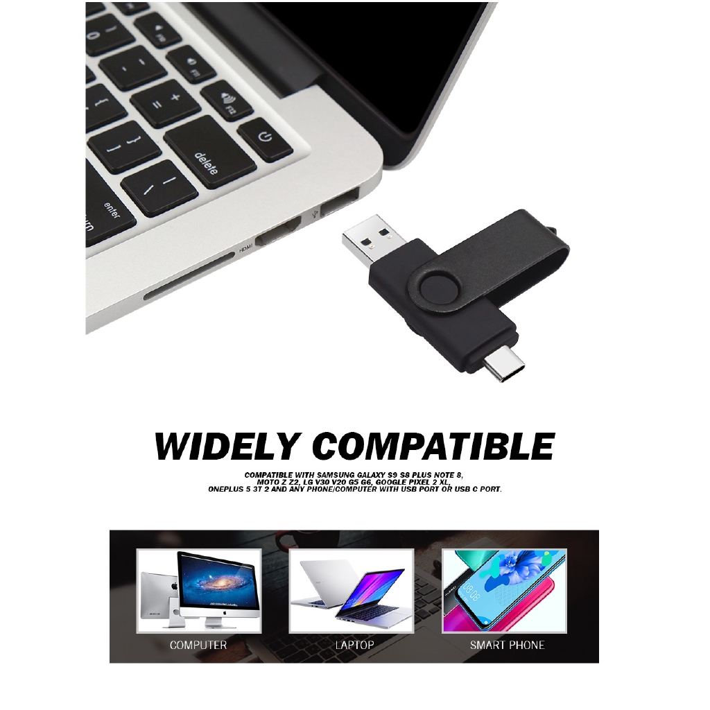 Rotatable smart Type C OTG 3.0 usb flash drive 128G 64G 32G 16G pen drive Thumb drives memory stick android otg usb key