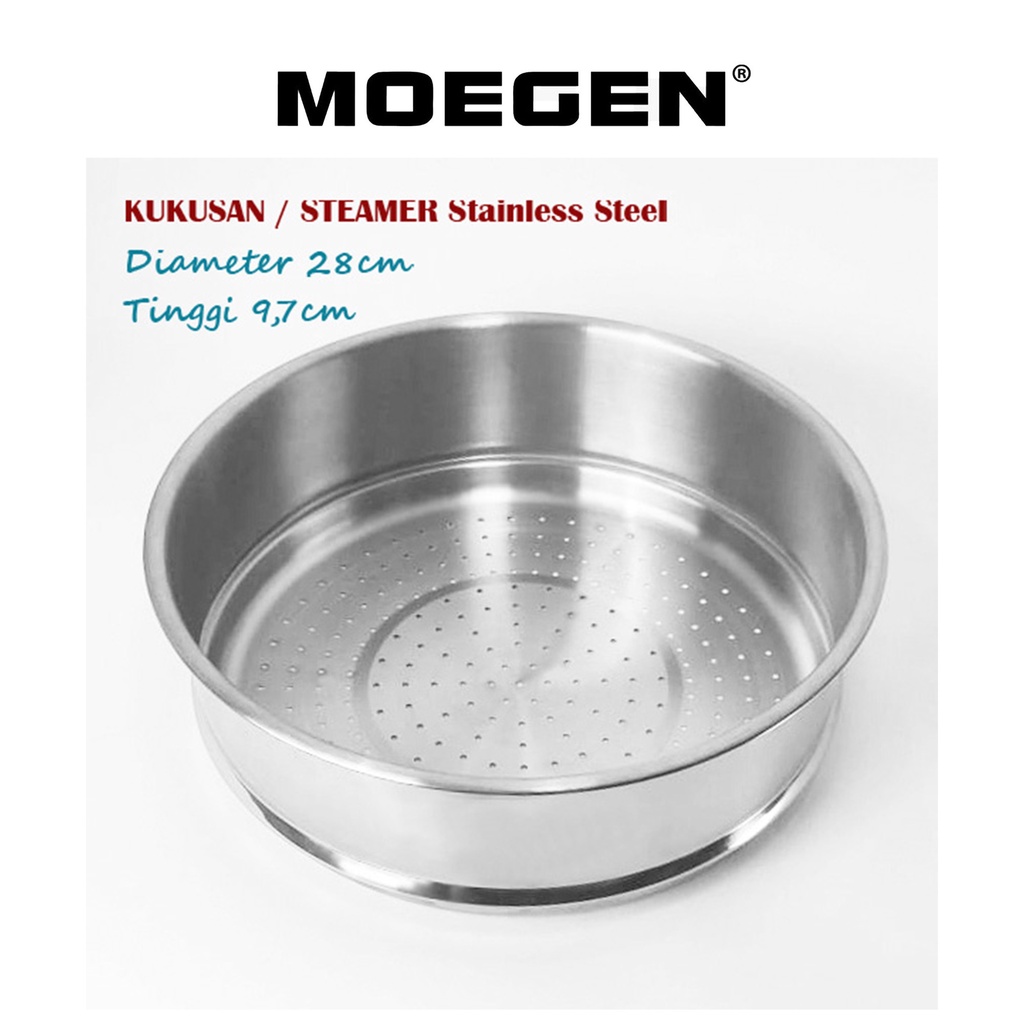 Steamer Tinggi Stainless Steel Kukusan untuk Wok Pan 28cm