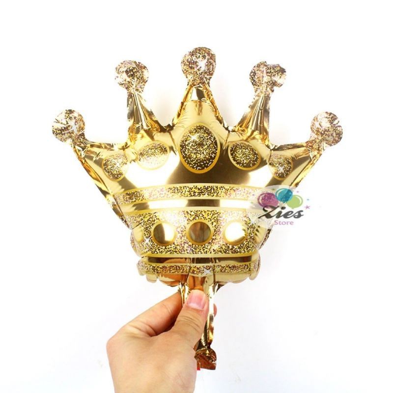 balon foil mahkota / balin foil crown mini gold