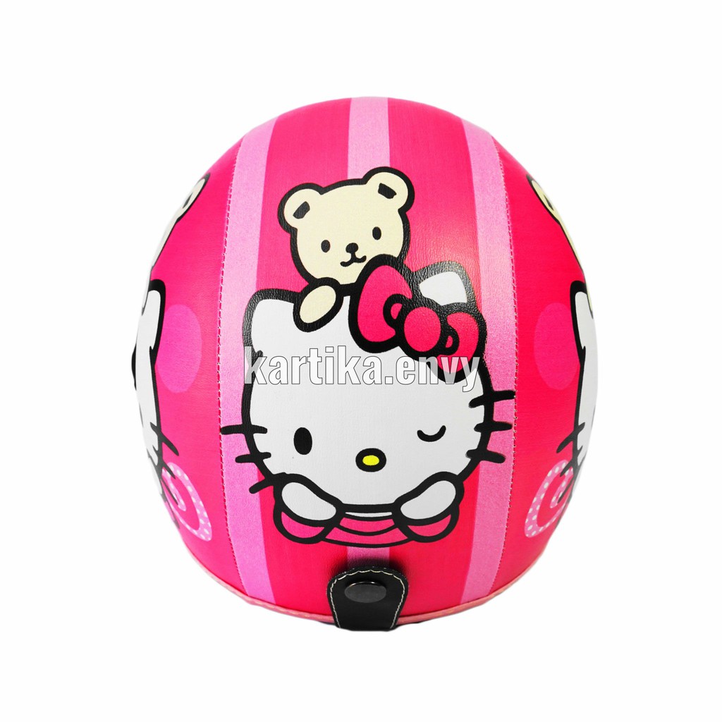 Helm Anak Cewek Standart Kaca Half Face Scoopy Original Karakter Hello Kitty